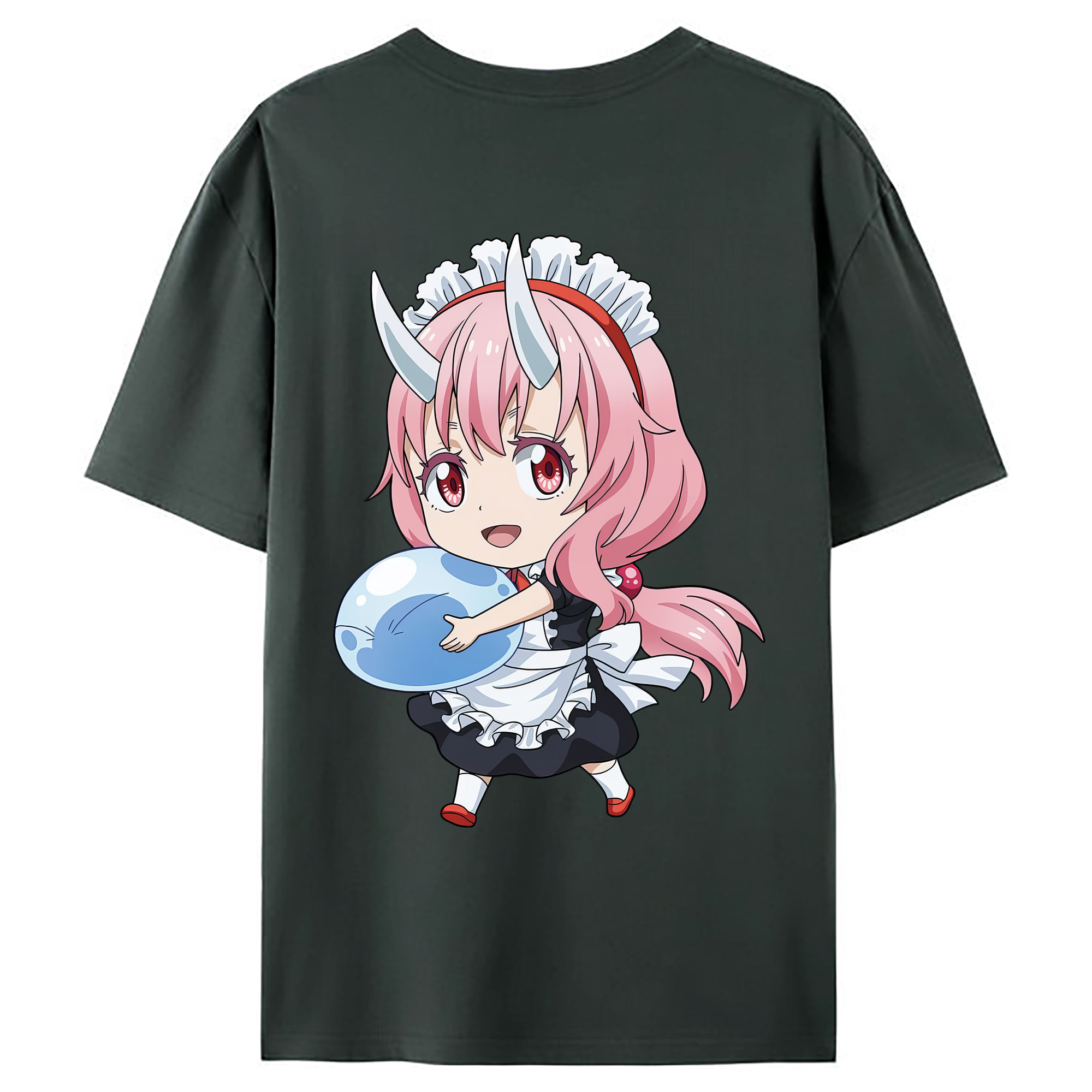 （画像用） 転スラ Regarding Reincarnated to Slime 綿100％ メンズ半袖Tシャツ（バックプリント） 通気性